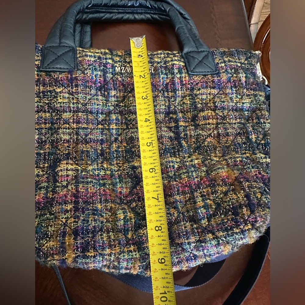 MZ Wallace The Metro Tote® Deluxe - Mini - Gold Multi Tweed Crossbody NWOT $258 - Picture 13 of 15
